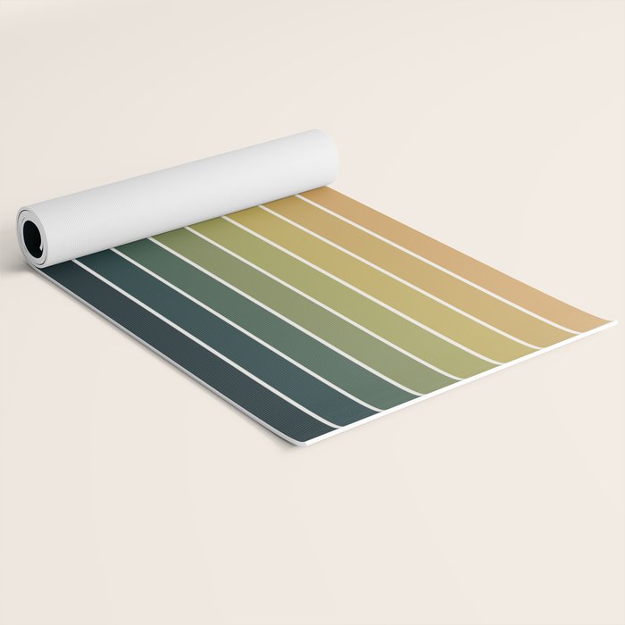 Gradient Arch XXVI Green Tones Mid Century Modern Rainbow Yoga Mat Gallery Image 2