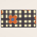 Black and red check and flowers Desk Mat Gallery Image 3