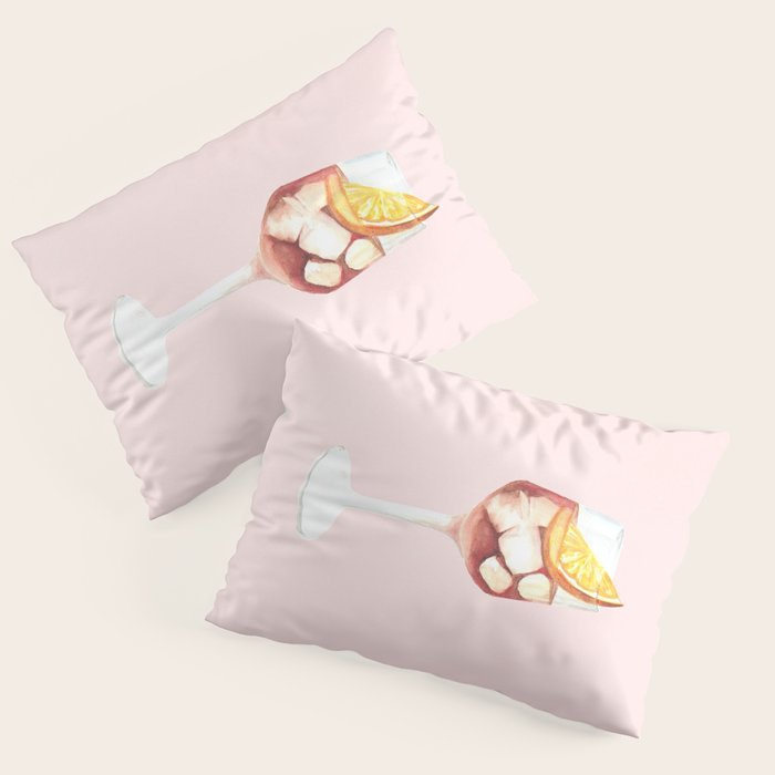 Aperol Spritz: Retro Classic Cocktail 01 Pillow Sham Gallery Image 3