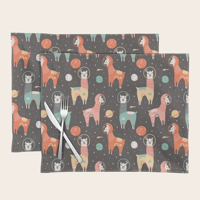 Astronaut Llamas in Space Placemat Gallery Image 1