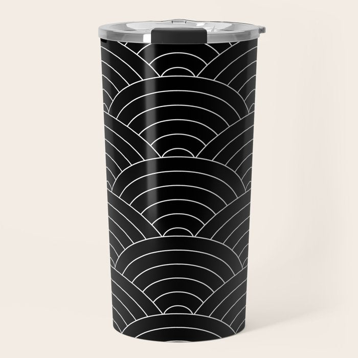 Waves (Black) Travel Mug Gallery Image 1