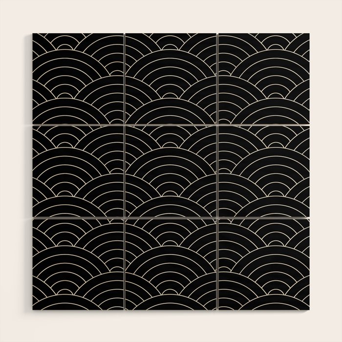 Waves (Black) Wood Wall Art Gallery Image 1