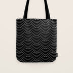 Waves (Black) Tote Bag Gallery Image 1