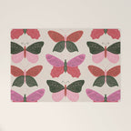 Tattooed Butterflies - Pink & Green Welcome Mat Gallery Image 1