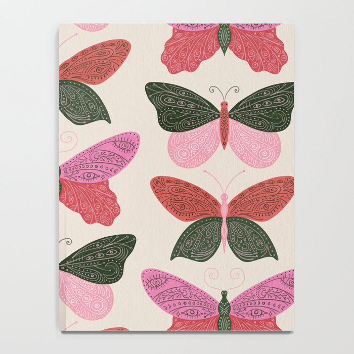 Tattooed Butterflies - Pink & Green Notebook Gallery Image 4