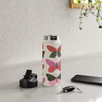 Tattooed Butterflies - Pink & Green Water Bottle Gallery Image 4