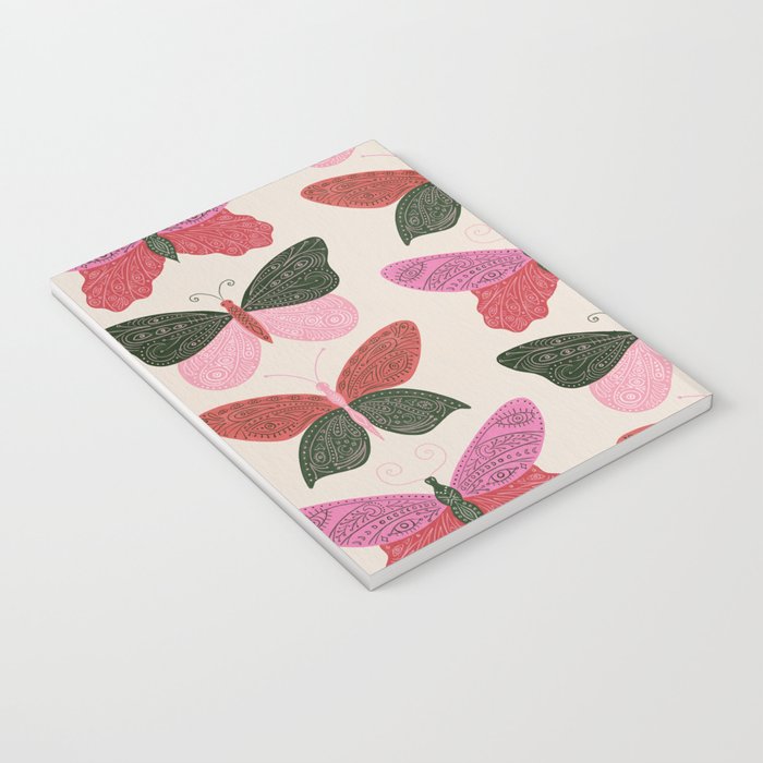 Tattooed Butterflies - Pink & Green Notebook Gallery Image 3