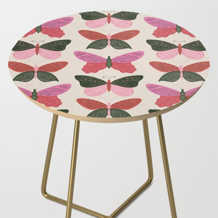 Tattooed Butterflies - Pink & Green Side Table Gallery Image 2