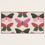 Tattooed Butterflies - Pink & Green Desk Mat Gallery Image 3