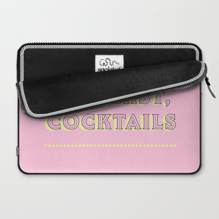Pastel Pink Party Cocktails Laptop Sleeve Gallery Image 2