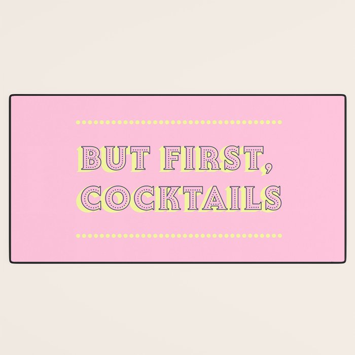 Pastel Pink Party Cocktails Desk Mat Gallery Image 3