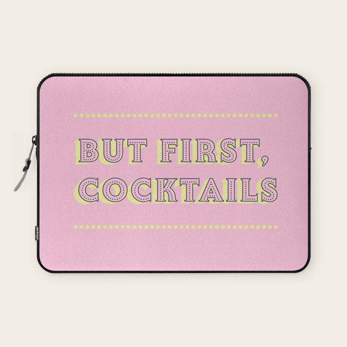 Pastel Pink Party Cocktails Laptop Sleeve Gallery Image 1