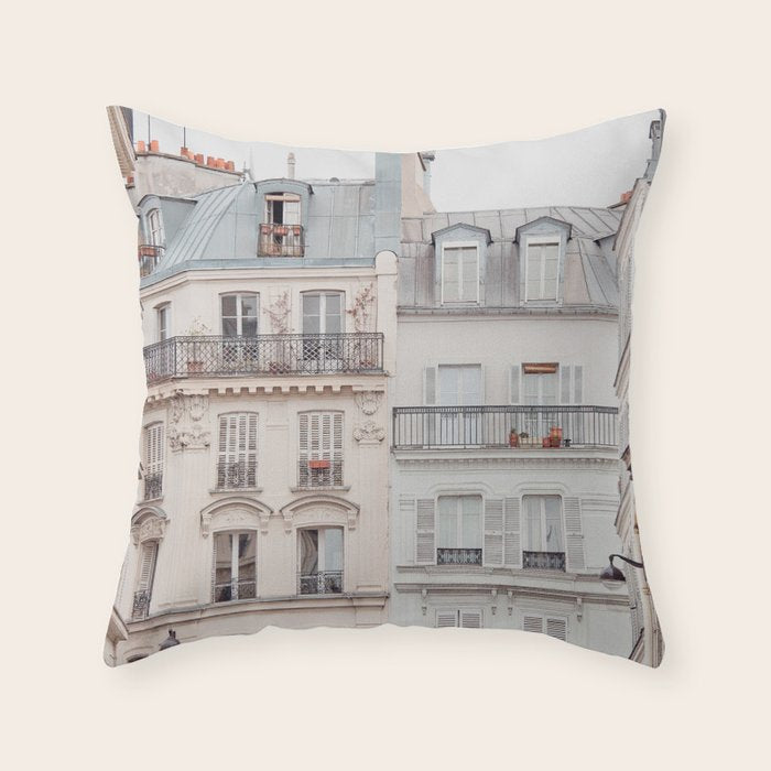 Bonjour Montmartre - Paris Architecture, Travel Photography Throw Pillow Gallery Image 6