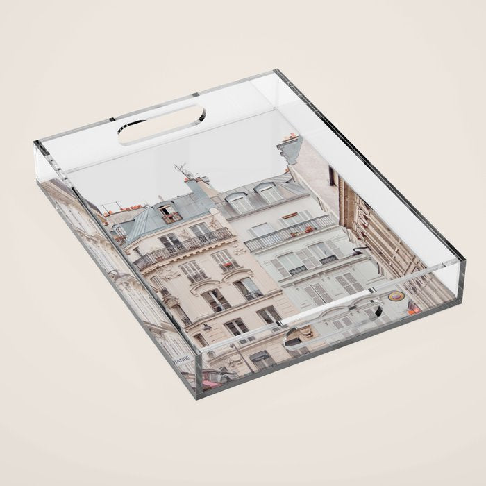 Bonjour Montmartre - Paris Architecture, Travel Photography Acrylic Tray Gallery Image 1
