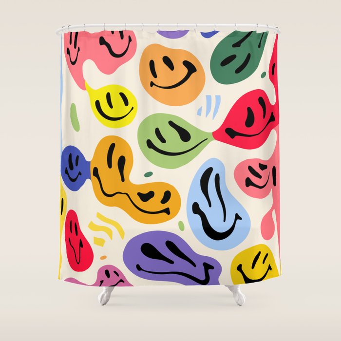 Melted Happiness Colores Shower Curtain Gallery Image 1