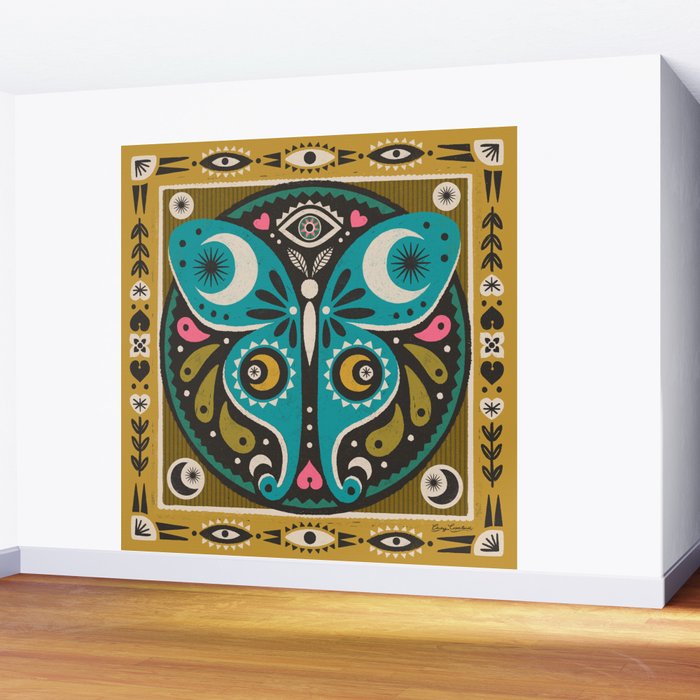 Luna Moth - Gold Wall Mural Gallery Image 2