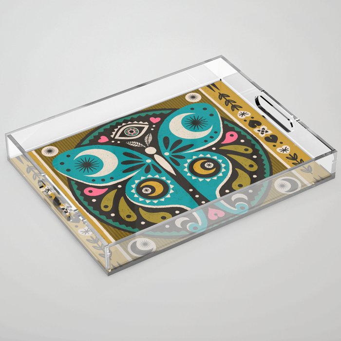 Luna Moth - Gold Acrylic Tray Gallery Image 1