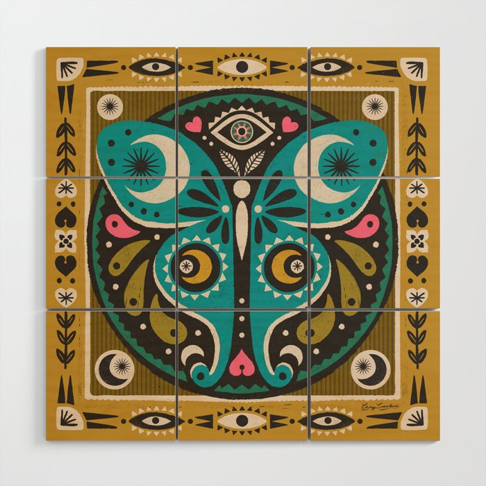 Luna Moth - Gold Wood Wall Art Gallery Image 1