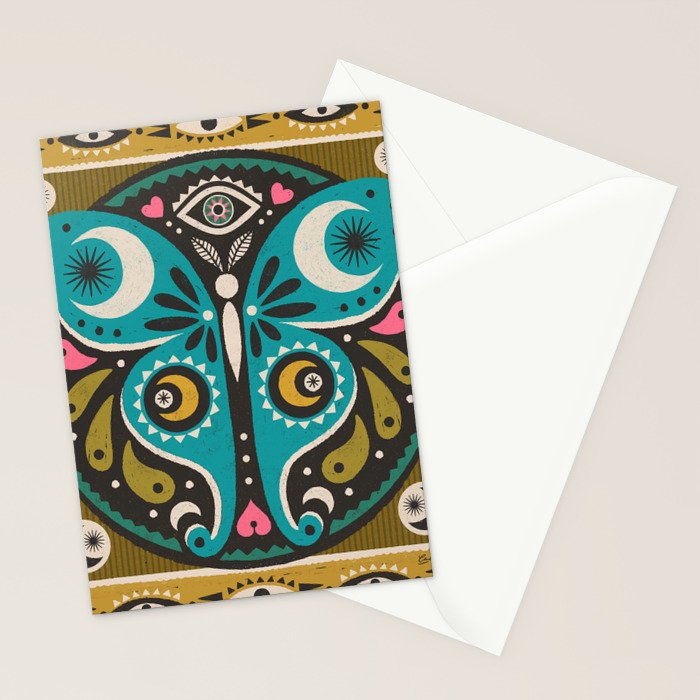 Luna Moth - Gold Stationery Card Gallery Image 2