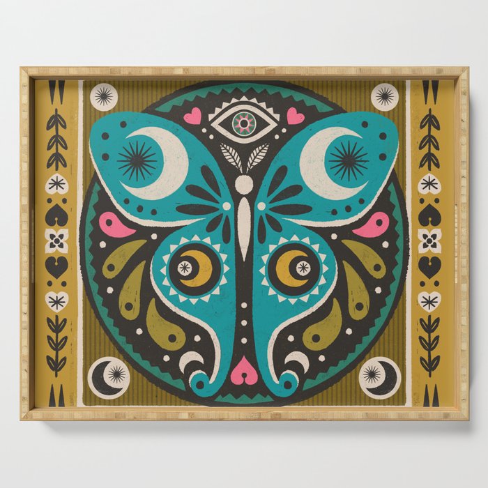 Luna Moth - Gold Serving Tray Gallery Image 1