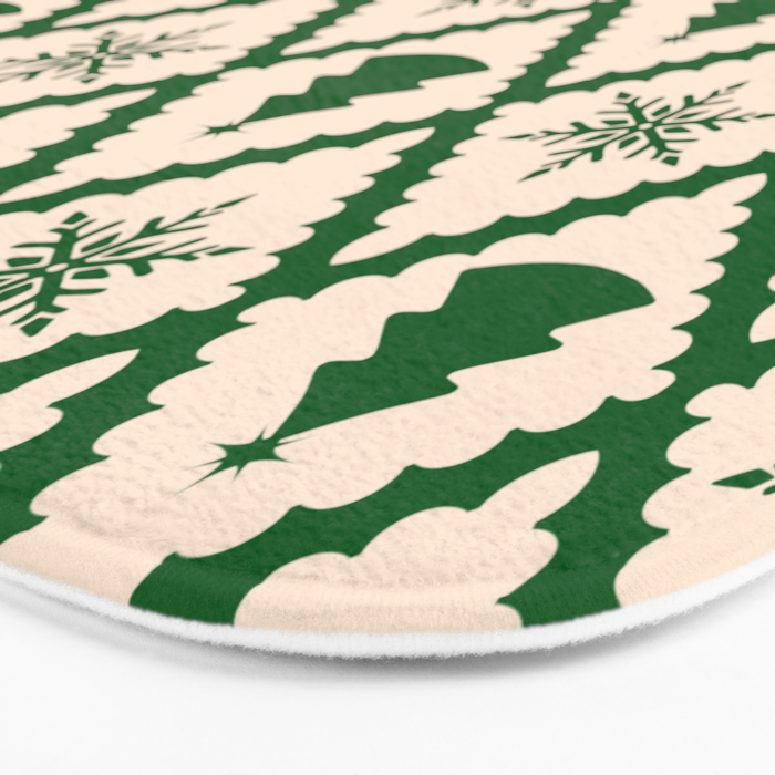 Festive Christmas Check in Green & Off White Bath Mat Gallery Image 3