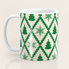 Festive Christmas Check in Green & Off White Coffee Mug Gallery Image 3