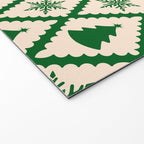 Festive Christmas Check in Green & Off White Welcome Mat Gallery Image 2