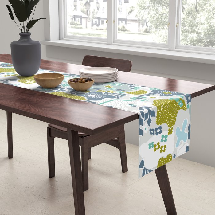 City life botanical park soft grey Table Runner Gallery Image 2