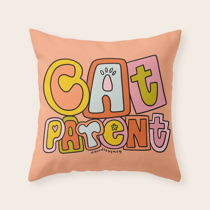 Cat Parent Throw Pillow Gallery Image 1