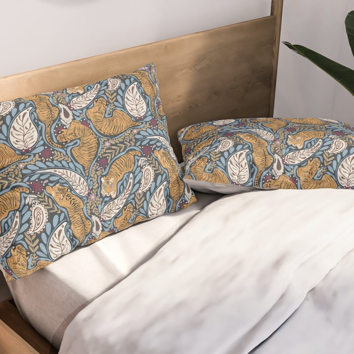 Exotic Tiger Oasis Dark Pillow Sham Gallery Image 2