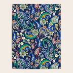 Vibrant paisley print on dark Poster Gallery Image 4