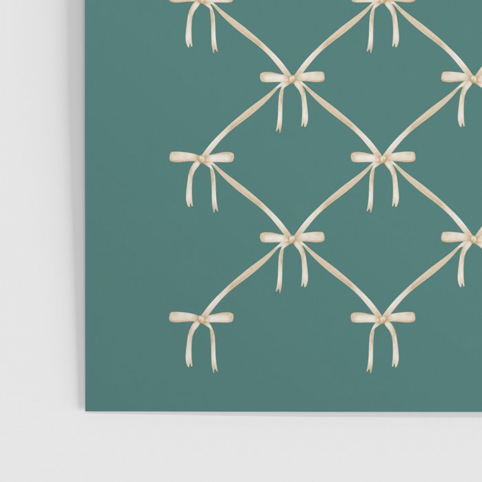 Bows & Ribbons Pattern XXXI Teal Green Poster Gallery Image 3