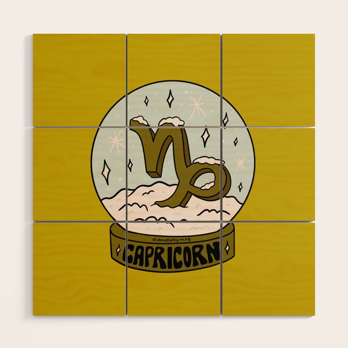 Capricorn Snow Globe Wood Wall Art Gallery Image 1