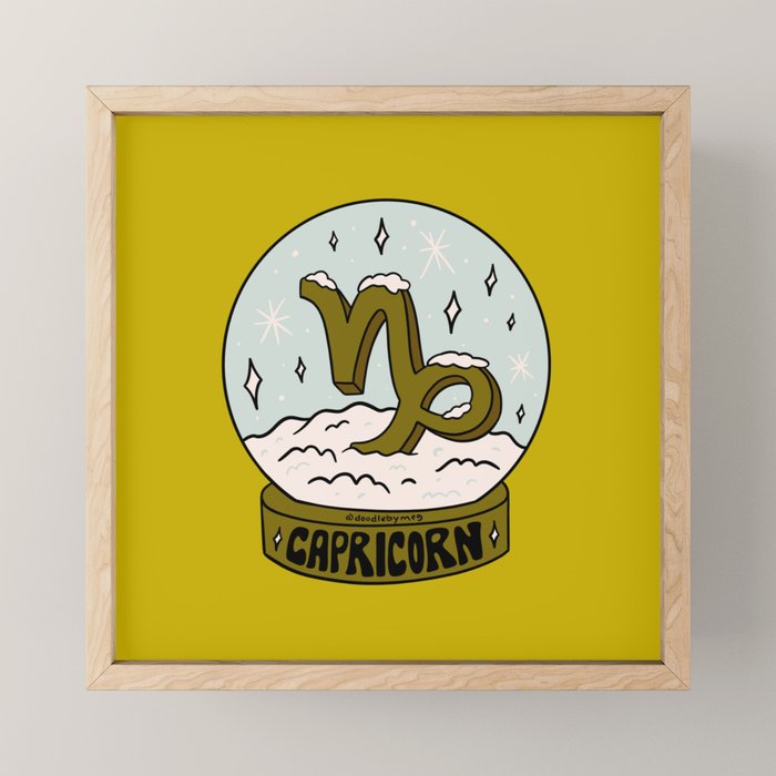 Capricorn Snow Globe Mini Art Print Gallery Image 1