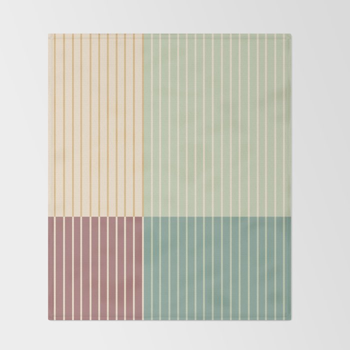 Color Block Line Abstract XIX Throw Blanket Gallery Image 2