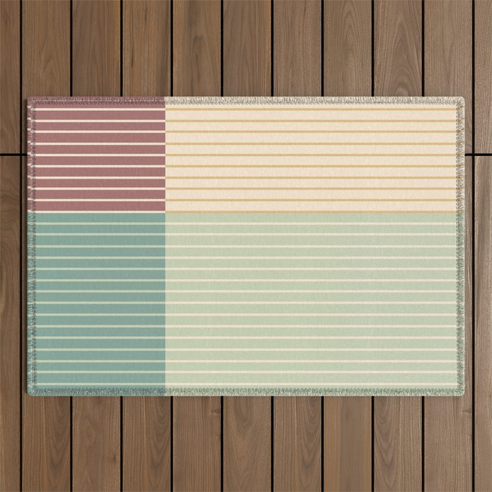 Color Block Line Abstract XIX Outdoor Rug Gallery Image 1