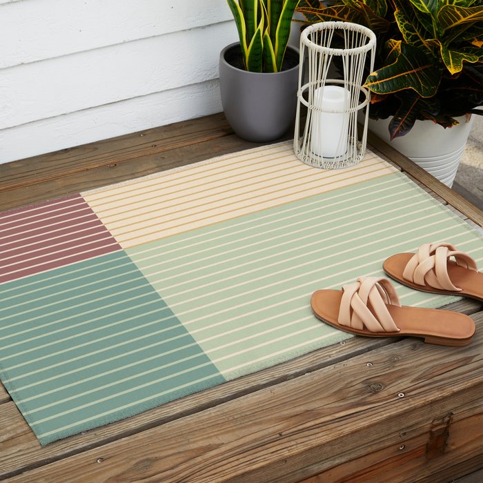 Color Block Line Abstract XIX Outdoor Rug Gallery Image 2