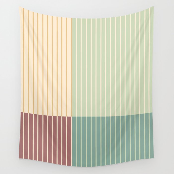 Color Block Line Abstract XIX Wall Tapestry Gallery Image 4