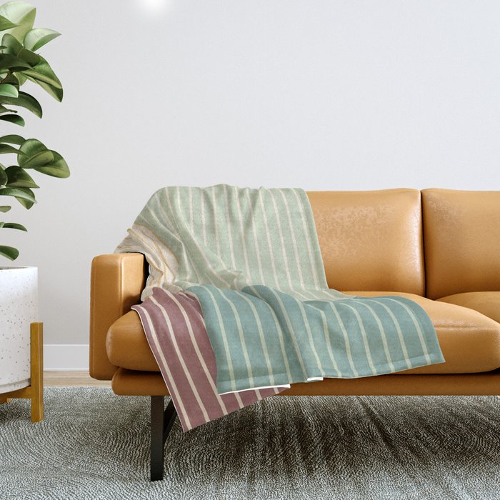 Color Block Line Abstract XIX Throw Blanket Gallery Image 1