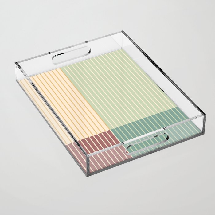 Color Block Line Abstract XIX Acrylic Tray Gallery Image 1