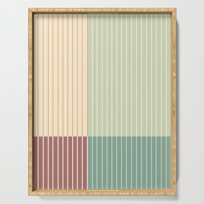 Color Block Line Abstract XIX Serving Tray Gallery Image 1