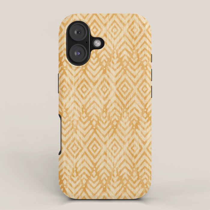 Feather Ikat - marigold and cream  iPhone Case Gallery Image 1