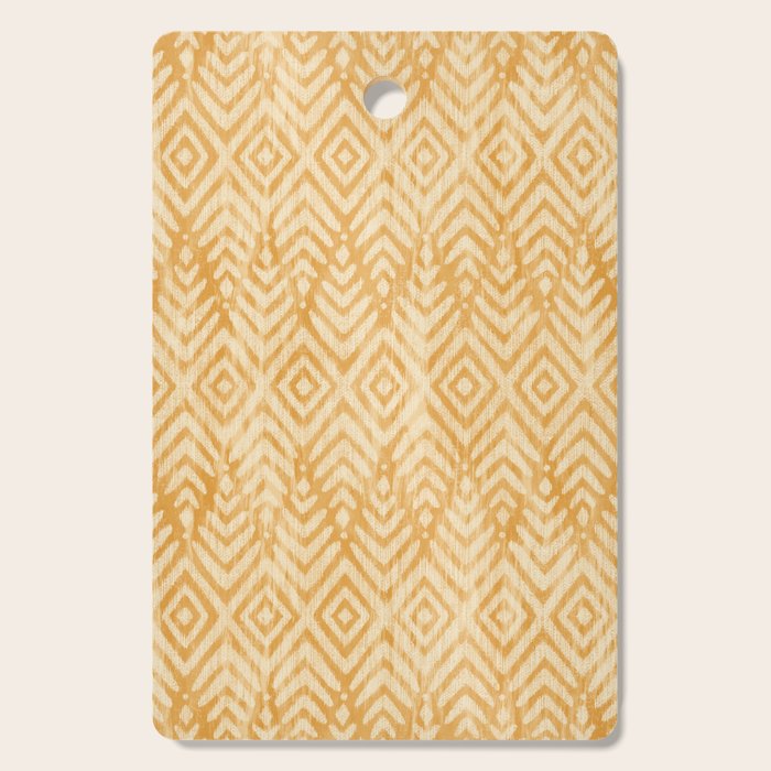 Feather Ikat - marigold and cream  Cutting Board Gallery Image 1