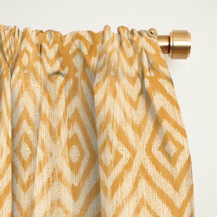 Feather Ikat - marigold and cream  Window Curtain Gallery Image 2