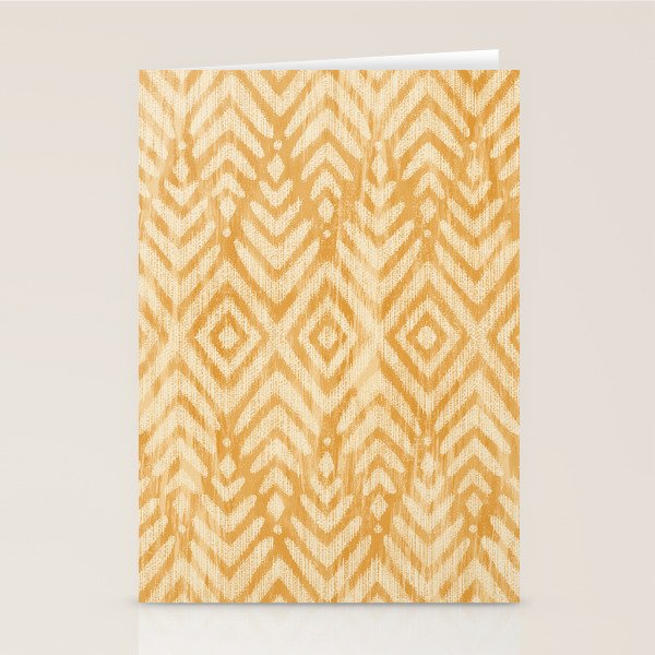 Feather Ikat - marigold and cream  Stationery Card Gallery Image 1
