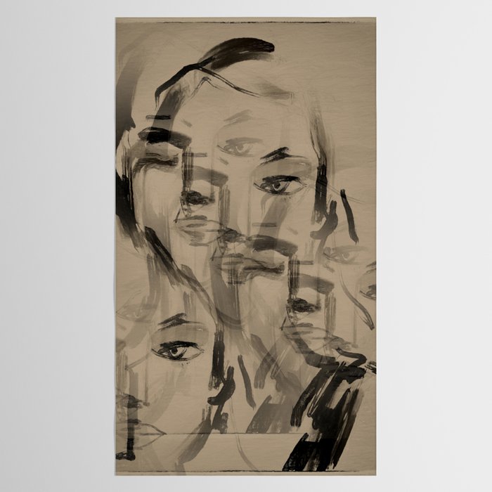 Abstract Portrait 3 Tablecloth Gallery Image 2