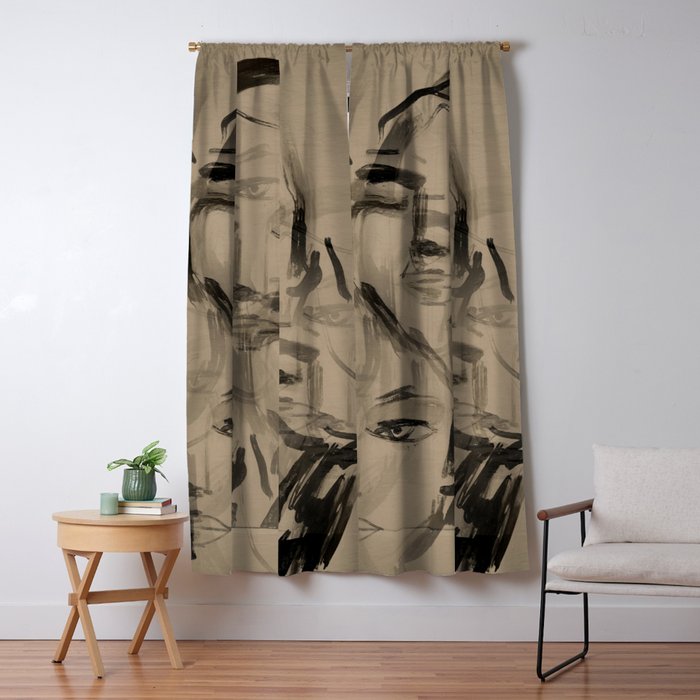 Abstract Portrait 3 Window Curtain Gallery Image 5