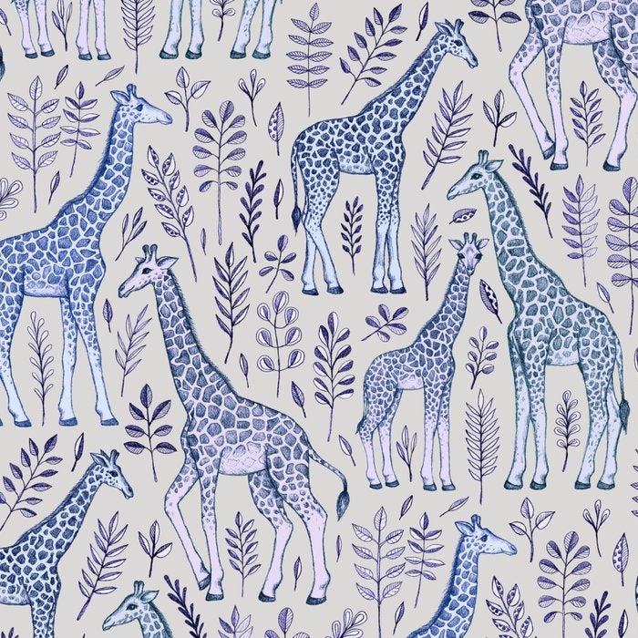 Blue Giraffe Pattern Coffee Mug Gallery Image 2