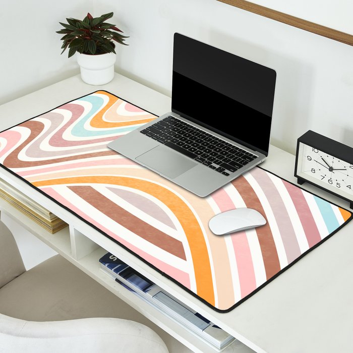 Bowy Pastel Stripes Desk Mat Gallery Image 2
