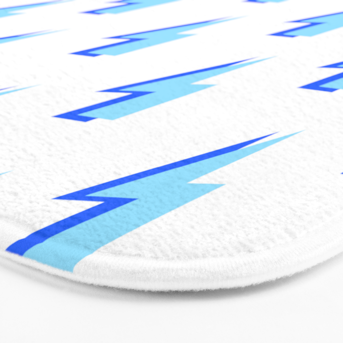 Blue Lightning Bolts Bath Mat Gallery Image 3